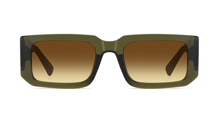 Gallina Olive rectangular sunglasses in recycled plastic by ECO SHADES