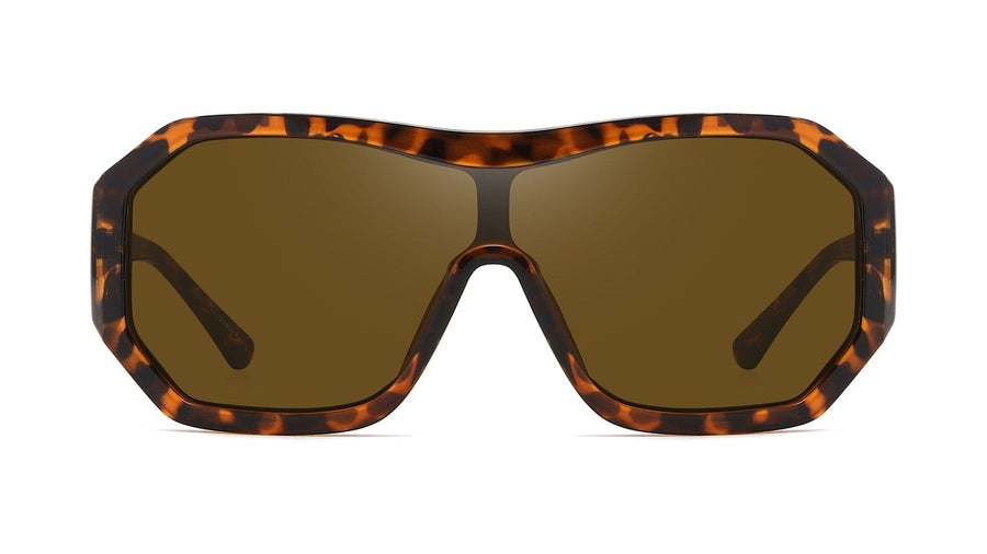 Bloch Havana oversized shield-style sunglasses in recycled plastic by ECO SHADES