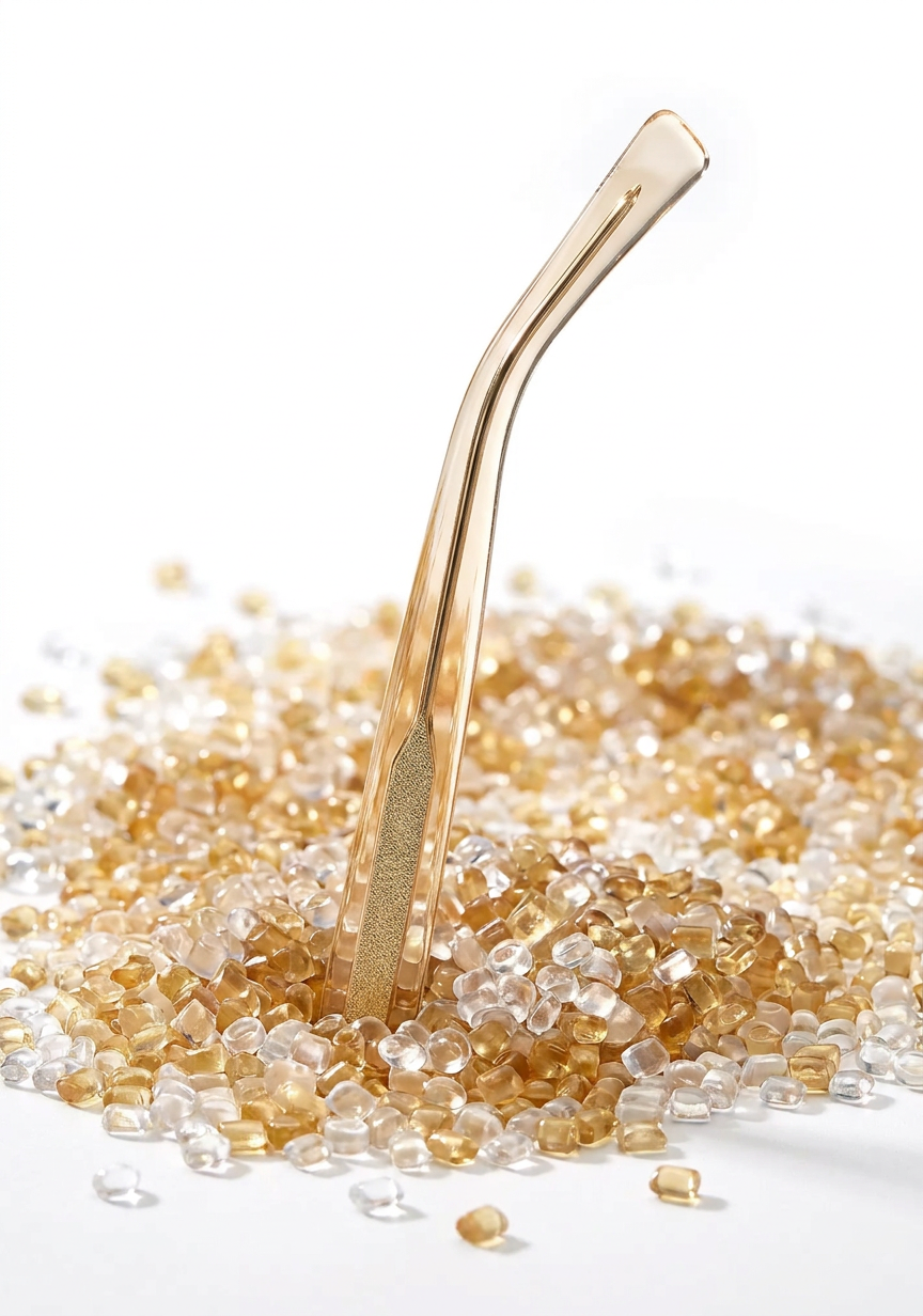Recycled cellulose propionate temples